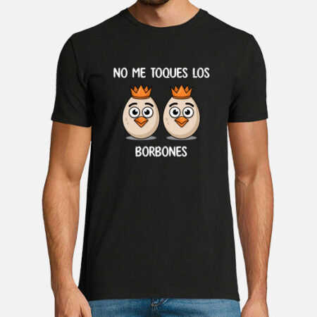 Camiseta "no me toques los borbones" negra