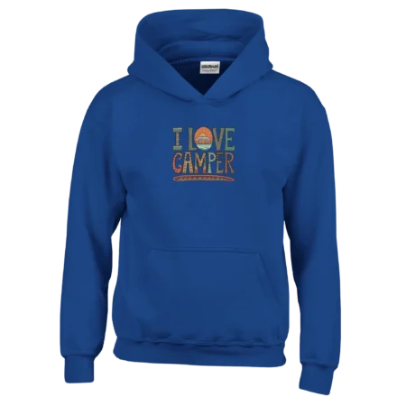 Sudadera infantil «I Love Camper» con capucha unisex clásica