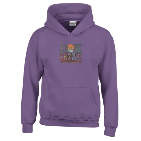 Sudadera infantil «I Love Camper» con capucha unisex clásica