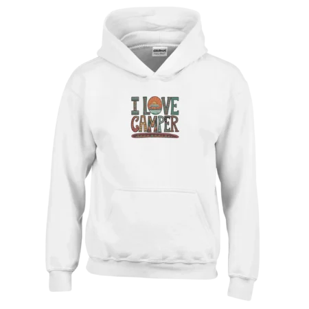 Sudadera infantil «I Love Camper» con capucha unisex clásica