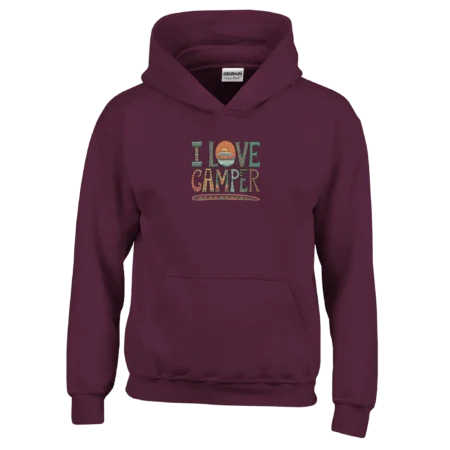 Sudadera infantil «I Love Camper» con capucha unisex clásica